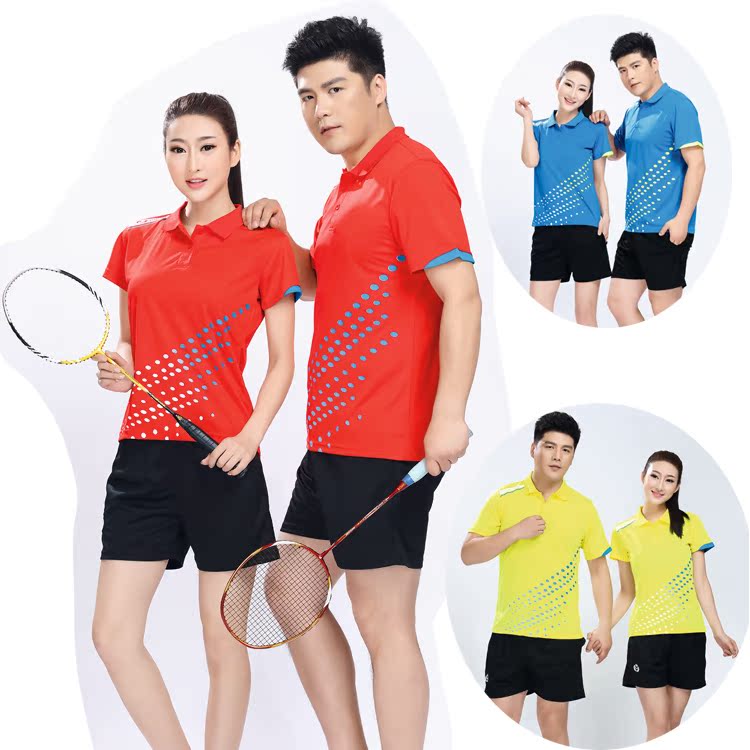 新款乒乓球服男款女款羽毛球排球服套装快干比赛训练运动短袖套装