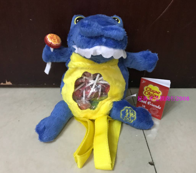 包邮香港进口珍宝珠鳄鱼布娃娃棒棒糖16支装儿童背包糖果休闲零食