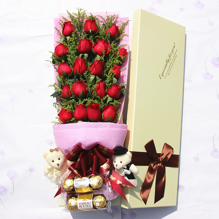 同城送花红玫瑰礼盒装道歉求婚生日表白情人节鲜花速递杭州鲜花店