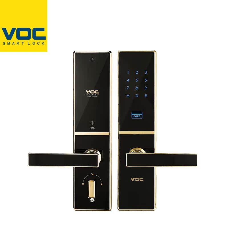 VOC指纹锁家用智能锁电子锁指纹密码锁防盗门锁V551免费上门安装
