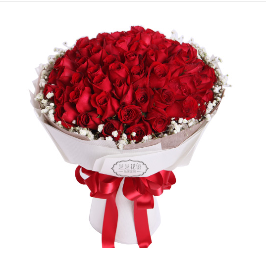 成都同城鲜花速递  33/66朵红玫瑰花束 生日情人节创意礼物包邮