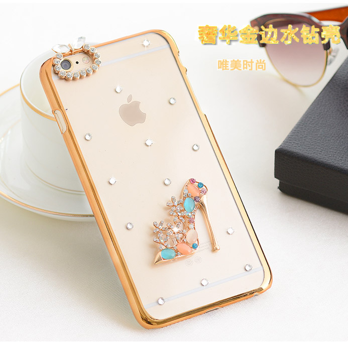 iPhone6plus手机壳镶钻高跟鞋 苹果5s/6手机套 4.7手机保护外壳女