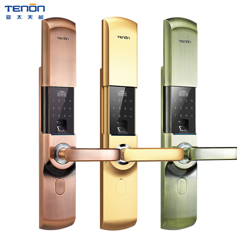 TENON亚太天能指纹锁t5b 电子门锁防盗密码智能锁家用防盗门锁