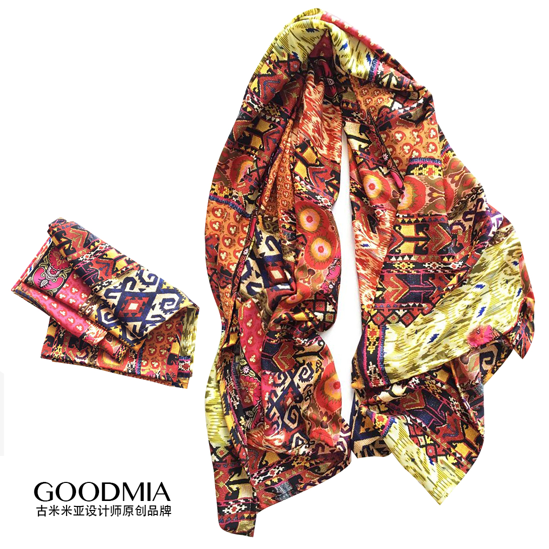 古米米亚品牌新款波西米亚民族部落超大围巾丝巾防晒旅行必备
