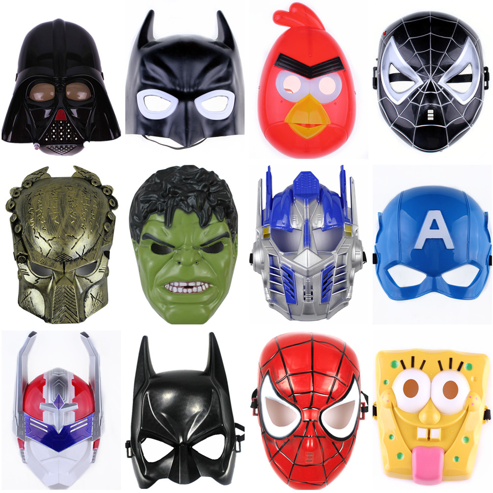 40g儿童成人卡通面具蜘蛛侠钢铁蝙蝠侠铠甲勇士美国队长星球战士
