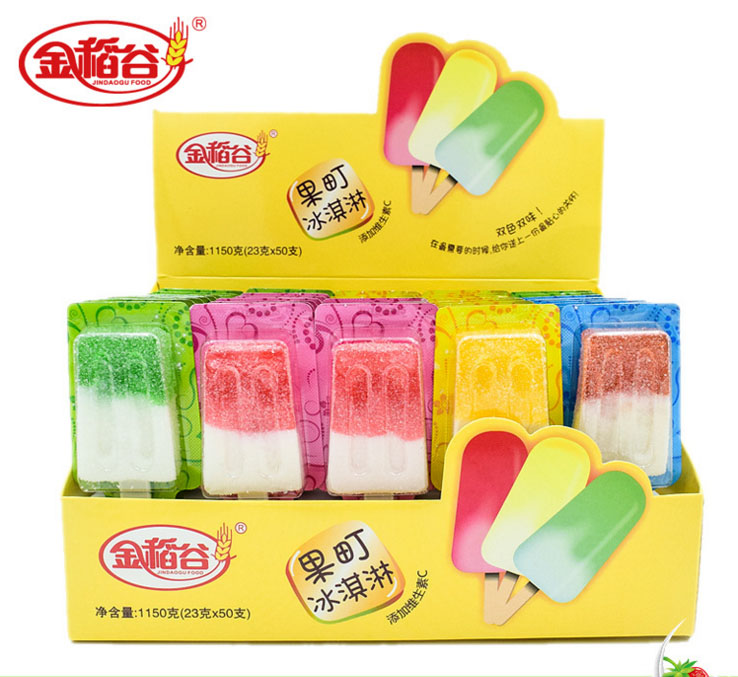 金稻谷 23g 雪糕棒棒糖果町软糖冰淇淋造型零食糖果 一盒50个包邮