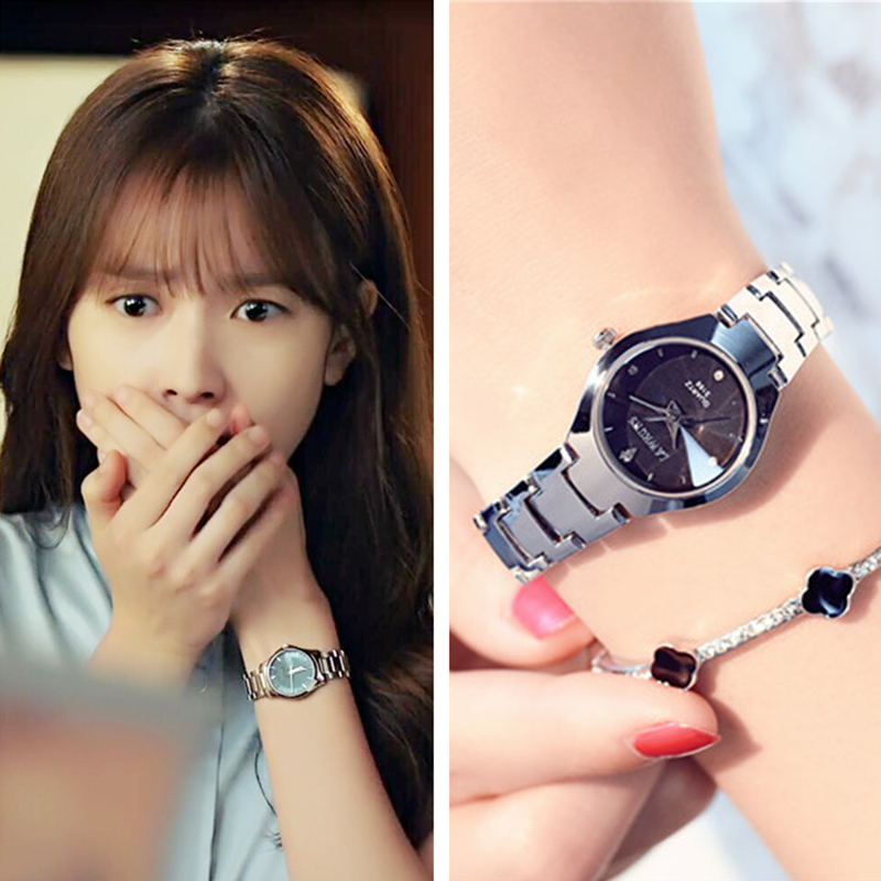 W两个世界明星同款手表女士防水时尚款学生韩版简约钢链精致小巧