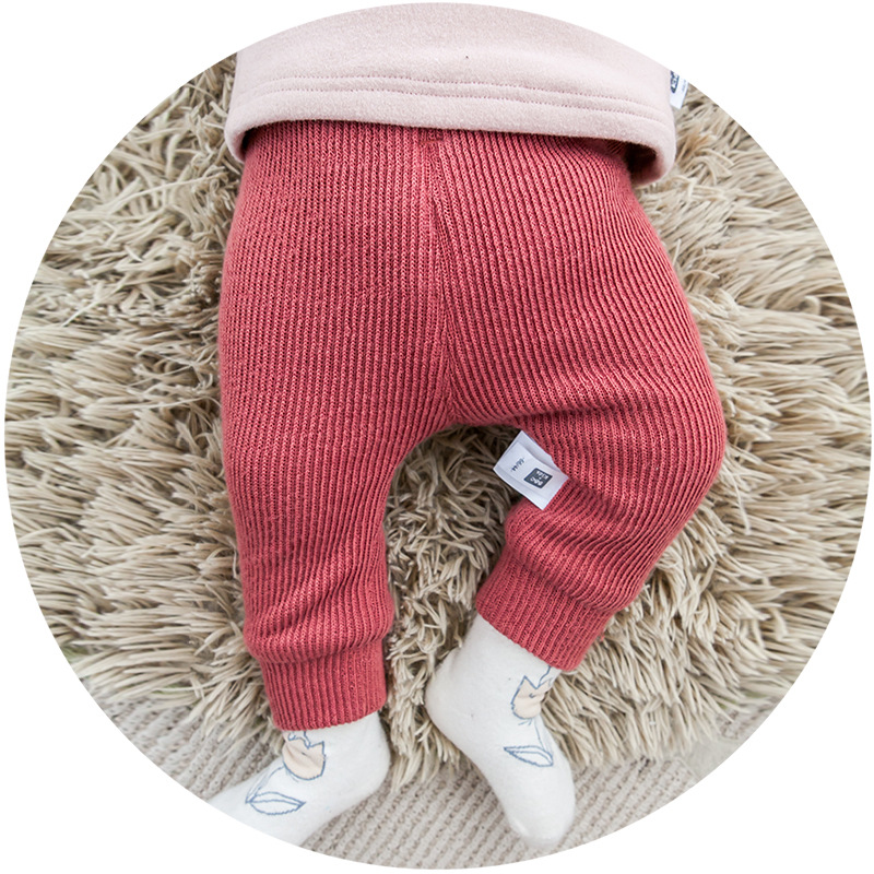 婴儿长裤冬季0-1周岁男女宝宝加厚裤子 0-3-6个月冬新生儿外出服