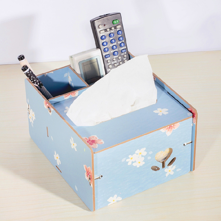 包邮创意多功能收纳盒木质可爱遥控器抽纸巾盒桌面手机杂物整理盒