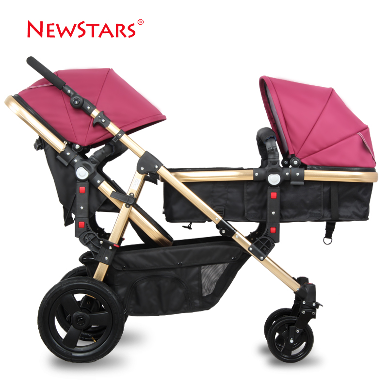Newstars双胞胎婴儿推车 可躺可坐双胞胎高景观轻便宝宝手推车