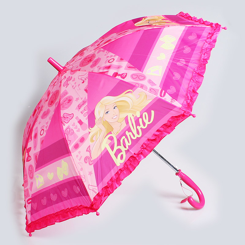 芭比娃娃正品女孩雨伞托马斯小火车男童长柄伞小学生下雨天晴雨伞