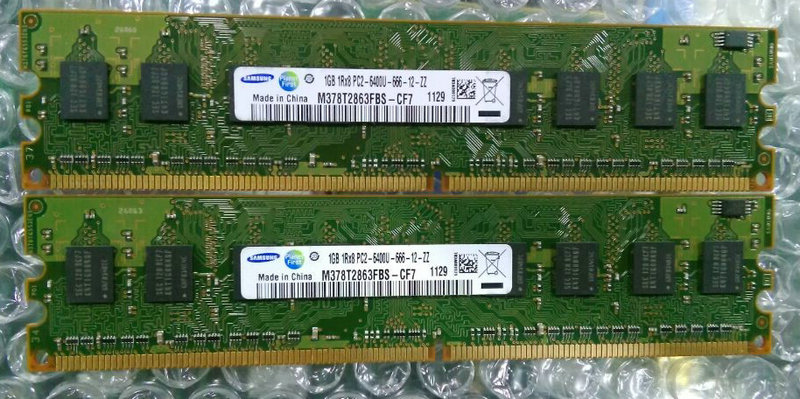 三星 SAMSUNG DDR2 800 1G 1R*8 PC2-6400U-666-12 台式机内存