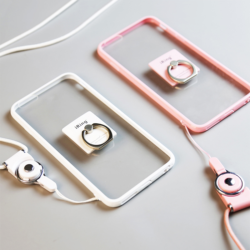 苹果6手机壳透明硅胶带挂绳iPhone6s Plus指环支架手机套女款防摔