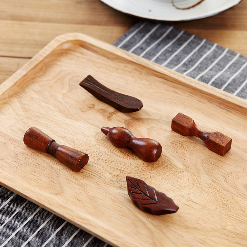 树叶木质筷子架 餐桌楠木木制筷架 家用木质筷托筷枕筷子架筷子托
