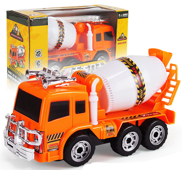 儿童电动水泥搅拌车玩具 灯光音乐万向工程车 益智玩具