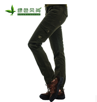 E978包邮女款军绿色长款休闲舒适运动户外包邮女款长裤军旅裤