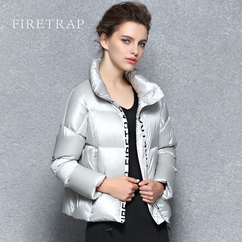 Firetrap2016冬季新款女装立领短款羽绒服女宽松大码加厚羽绒衣