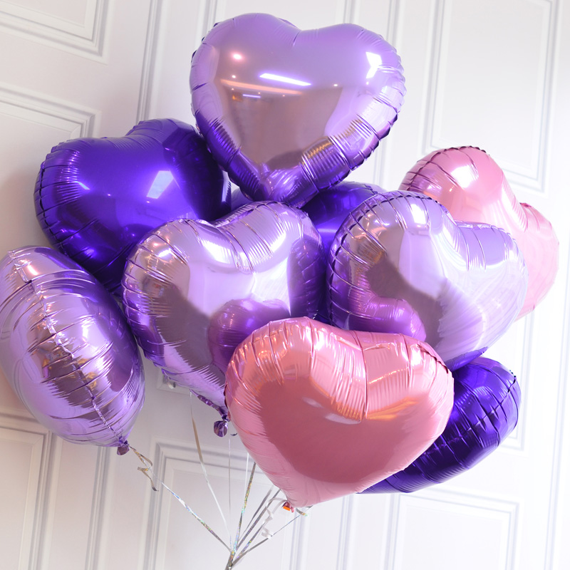 结婚婚房装饰布置爱心铝箔婚礼派对用品 光板18寸爱心形铝膜气球
