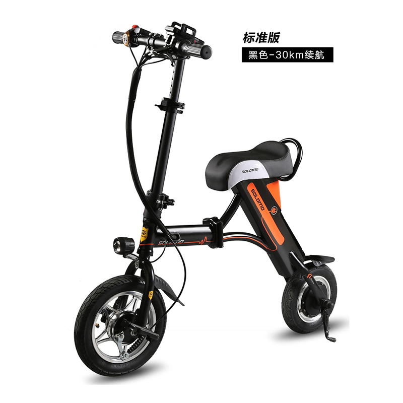 SOLOMO/索罗门迷你折叠便携带锂电池代驾步滑板密码电动自行单车