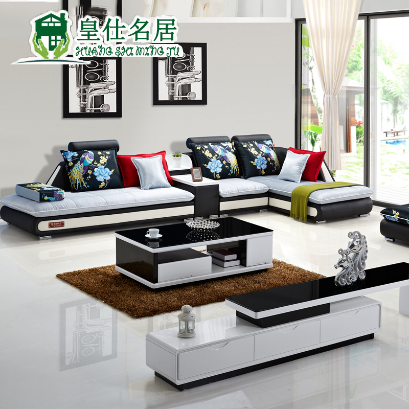皮布沙发 转角布沙发套装组合可拆洗现代简约小户型客厅布艺沙发