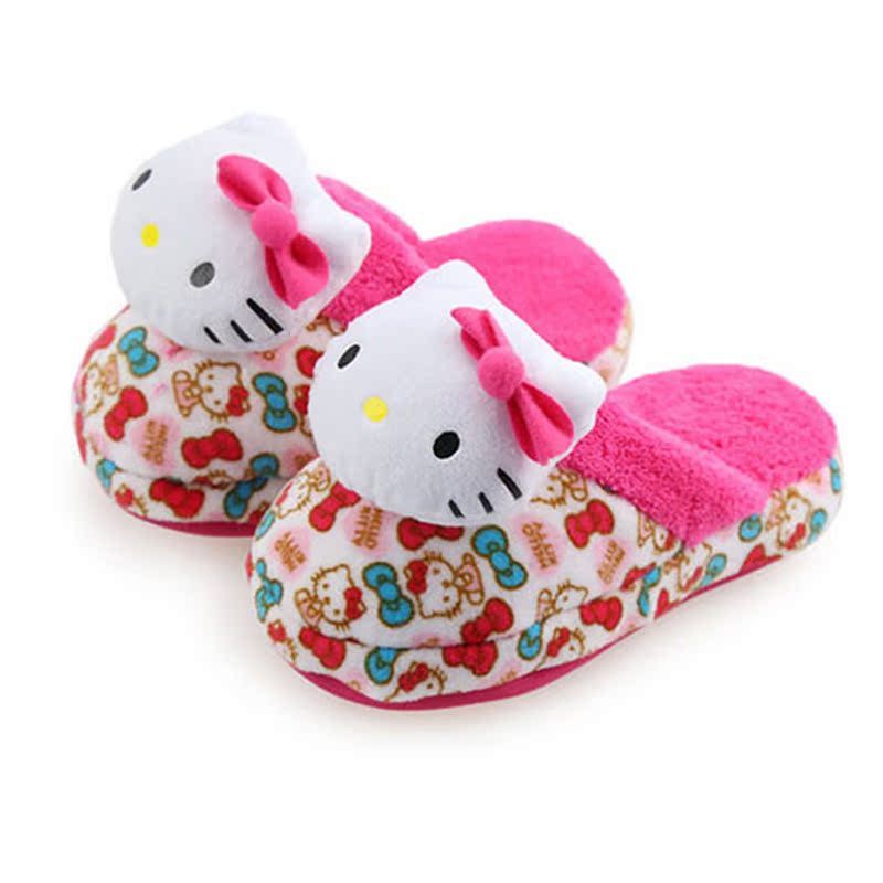 凯蒂猫（Hello Kitty）儿童短毛绒内里家居保暖拖鞋女童棉拖鞋