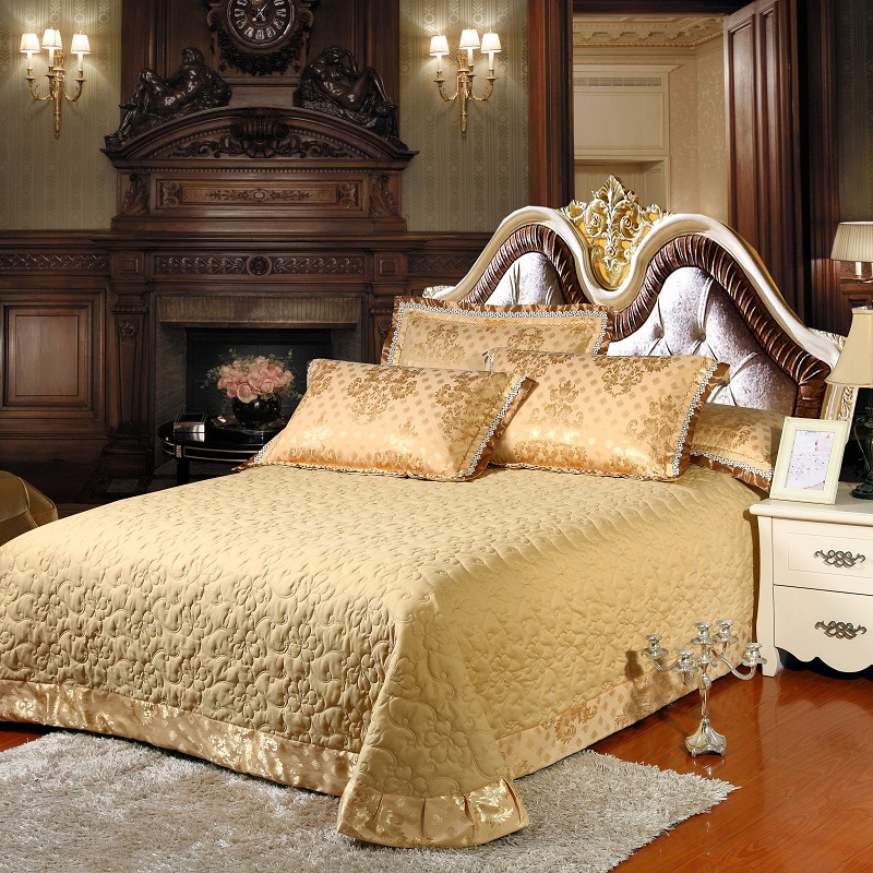 欧式特价纯棉绗缝夹棉床盖单件全棉加厚床罩双人床笠床盖三四件套