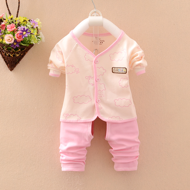 宝宝套装秋婴儿衣服0-3-6个月纯棉初生儿和尚服男女儿童内衣开衫