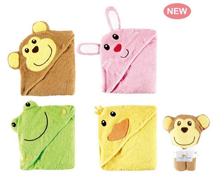 美国熊宝宝Luvable friends男女宝宝婴儿童纯棉动物造型浴巾