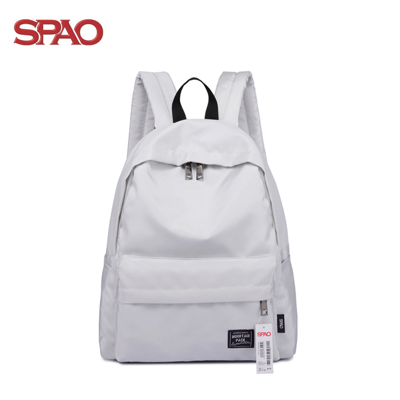 SPAO正品代购 16春新款EXO SJ AOA纯色双肩包书包背包