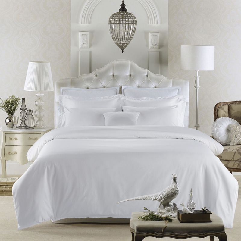 希尔顿酒店供 80S纯白四件套 全棉床品纯棉床单被套 尊享品味