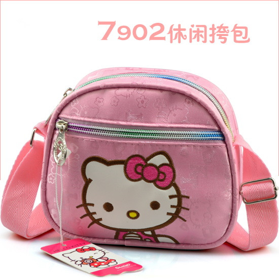 hello kitty儿童休闲挎包 韩版卡通斜挎包 小背包 7902皮绣粉色