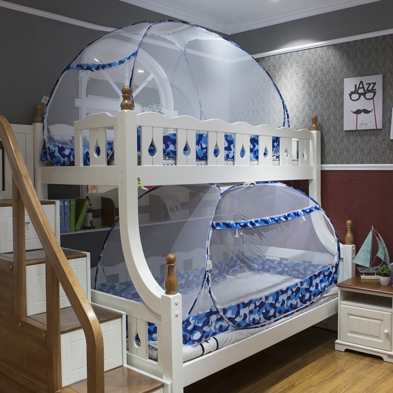 双层床子母床上下铺高低床儿童1.0米1.2m1.5米加密圆顶不锈钢蚊帐