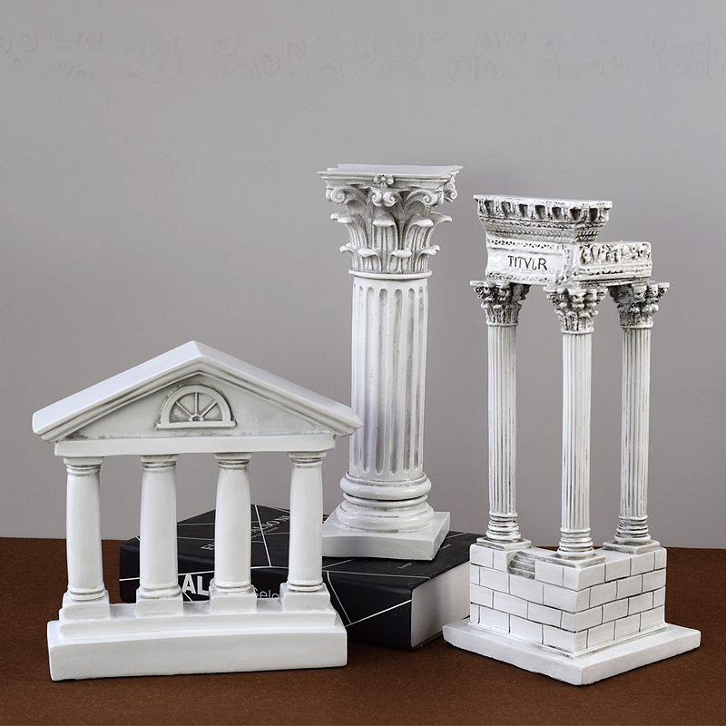欧式复古古希腊家居装饰品摆设北欧风格软装样板房罗马柱雕塑建筑