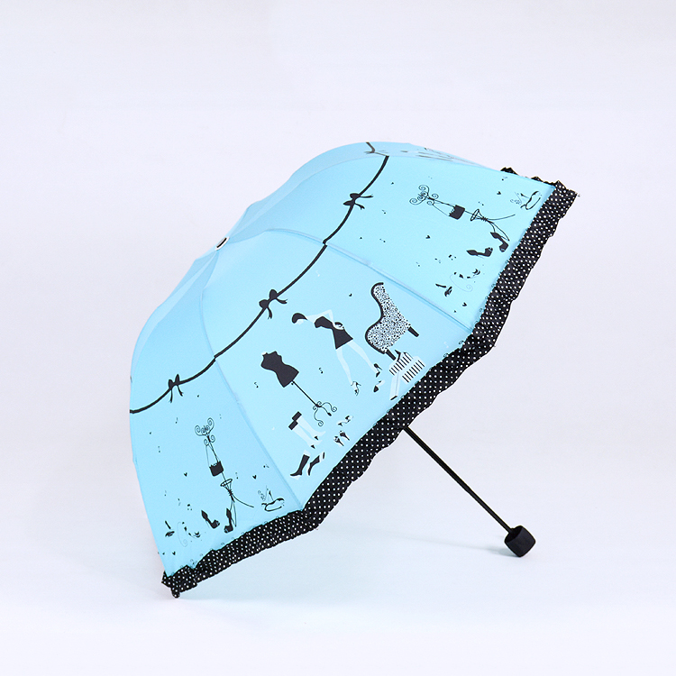 创意韩国公主伞三折叠晴雨伞儿童伞成人女可爱学生便携小清新雨伞
