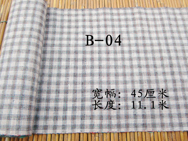 热卖格子布 上海老粗布 手织布布料 手工织土布料半米为1件 B-04