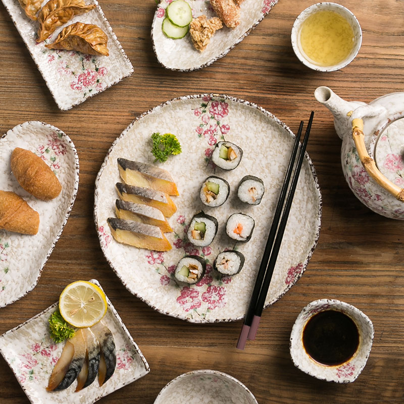 日式和风平盘陶瓷餐盘家用菜盘子极有家凉菜盘个性餐具日式寿司盘