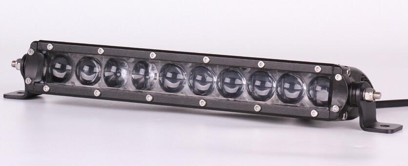 越野汽车led透镜单排长条灯50W透镜长条灯中网射灯超薄卡车改装灯
