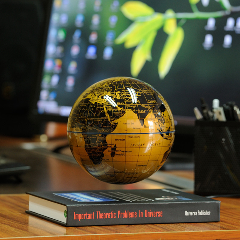 包邮书本磁悬浮地球仪自转6寸8寸办公室桌摆件创意工艺品礼品