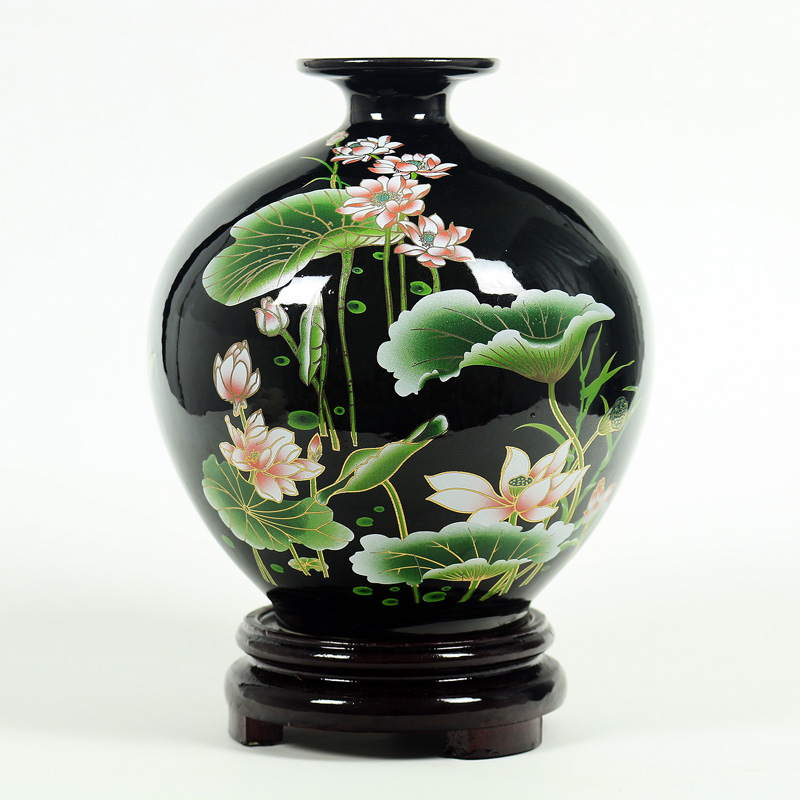 景德镇陶瓷器 现代时尚简约家居客厅装饰品水培花器摆件 插花花瓶