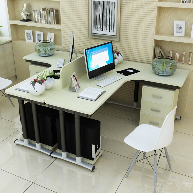 包邮钢木转角桌墙角拐角办公桌L型书桌子台式家用简约现代电脑桌