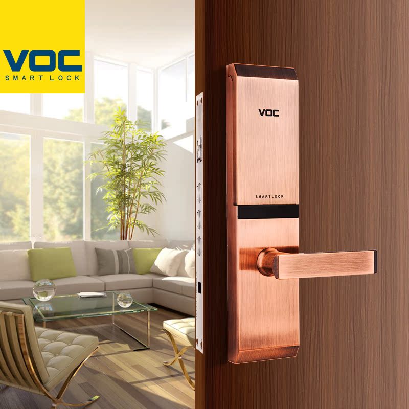 VOC指纹锁家用智能锁电子锁指纹密码锁防盗门锁T77F免费上门安装