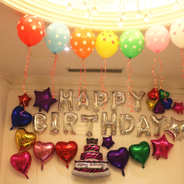 生日套餐气球儿童成人周岁生日字母派对装饰布置用品宝宝背景墙