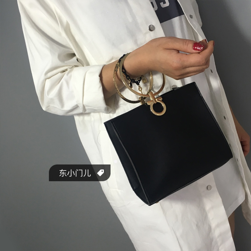 韩国ulzzang私人定制圆环手提包简约百搭单肩斜挎小包包时尚女包