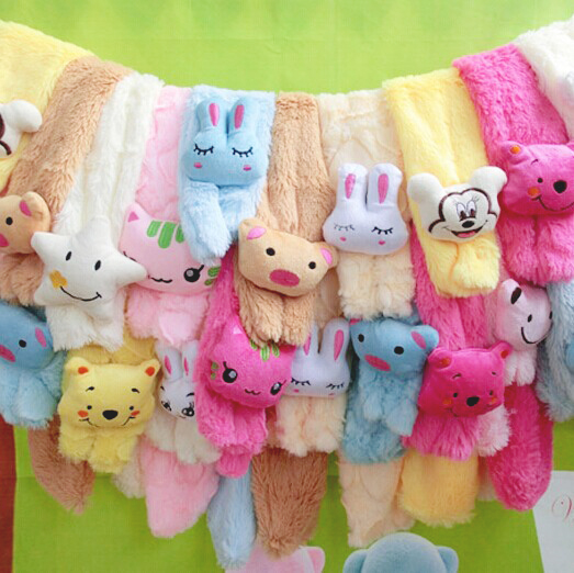 韩国卡通动物加绒保暖围巾 男女宝宝围脖幼儿园儿童礼物1-3-6岁