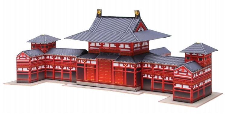 立体折纸手工制作模型剪纸 古代房屋房子别墅庭院建筑场景 3D纸模