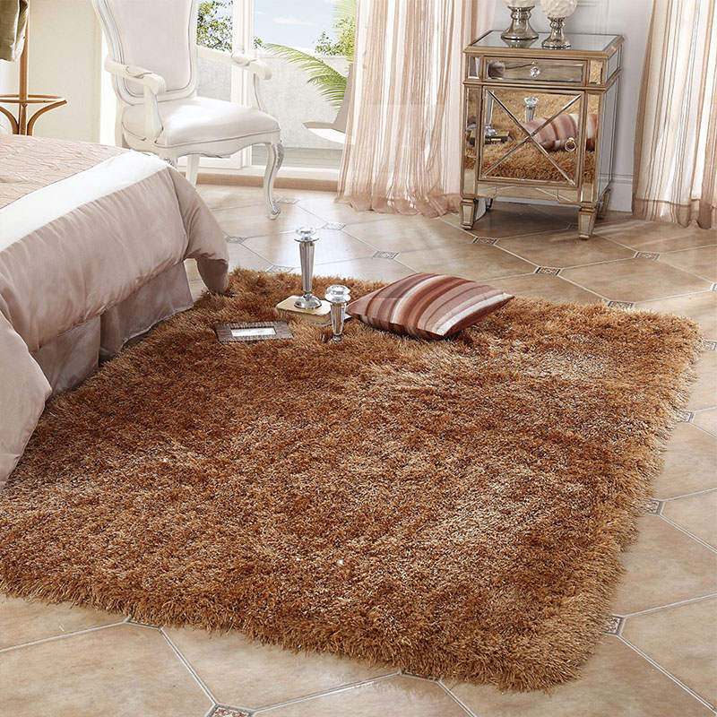易普美家 纯色 加厚加长 弹力丝地毯 客厅茶几 卧室床边毯