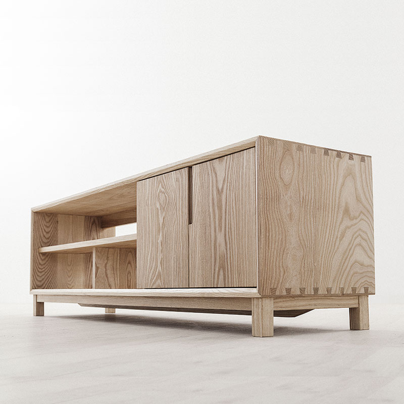 【厌式房间】实木原木电视柜客厅柜现代简约北欧日式 设计榫卯