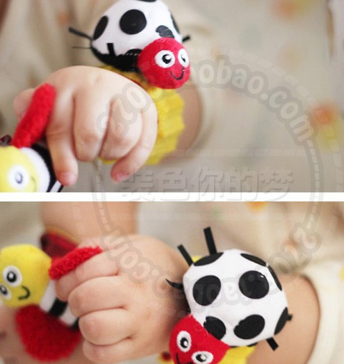 益智新生婴儿宝宝手腕带游戏手表带手摇铃玩具儿童玩具手铃0-1岁